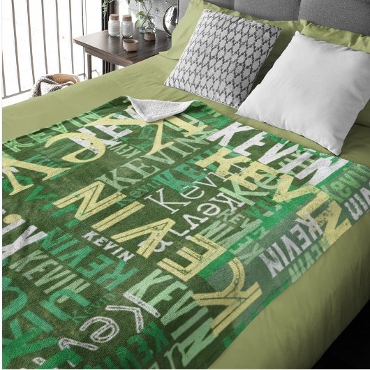 Groene Patchwork van Namen Urban Style Fleece Deken