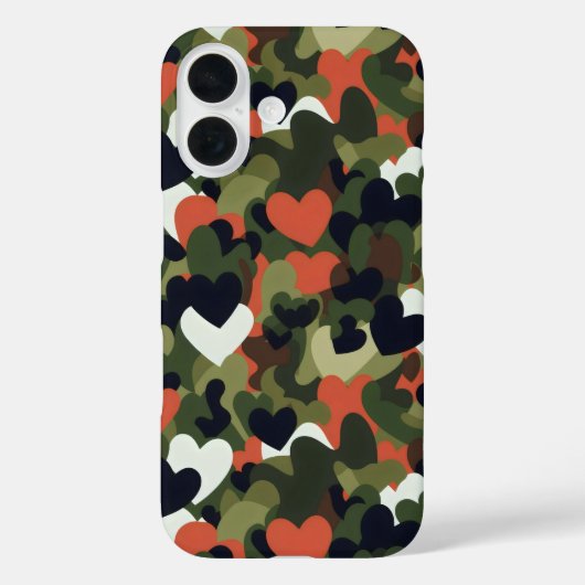 Groene Patroon Hart Camouflage Case-Mate iPhone Case (Achterkant)