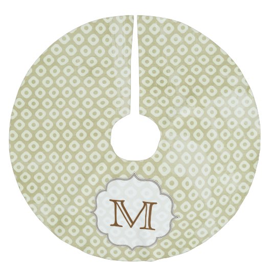 Groene Patroon Monogram Initialen boomrok Kerstboom Rok (Voorkant)