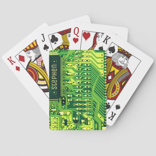 Groene PCB-plaat, elektronische onderdelen gedrukt Pokerkaarten (Achterkant)