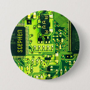 Groene PCB-plaat, elektronische onderdelen gedrukt Ronde Button 7,6 Cm
