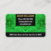 Groene PCB-printplaat (elektronicatechnicus) Visitekaartje (Achterkant)