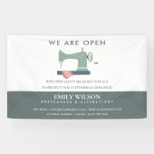 GROENE PEACH PINK SEWWEWMACHINE TAILOR OPENEN SPANDOEK (Horizontaal)