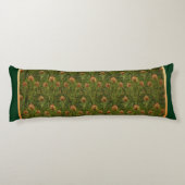 Groene Peacock Feathers Body Pillow Lichaamskussen (Achterkant)