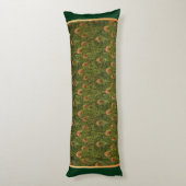 Groene Peacock Feathers Body Pillow Lichaamskussen (Achterkant (Verticaal))
