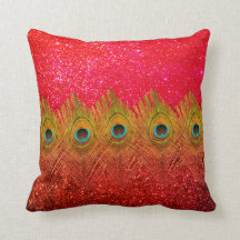 Groene Peacock Feathers Glittery Red Colorful Cute