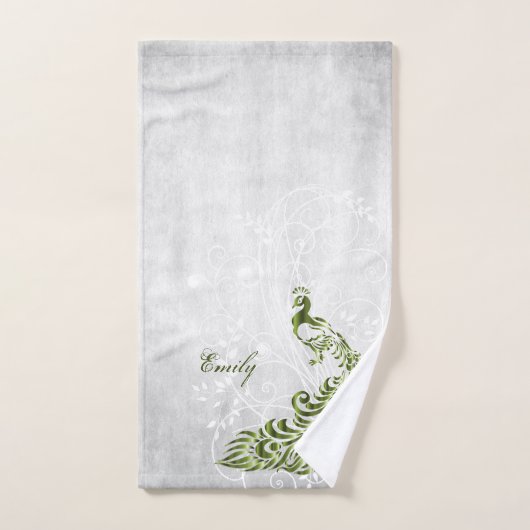 Groene Peacock Persoonlijke badhanddoeken Bad Handdoek (Handdoek)