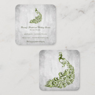 Groene Peacock Wedding and Bridal Services Vierkante Visitekaartje