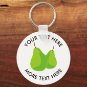 Groene peer fruit gepersonaliseerde sleutelhanger (Voorkant)