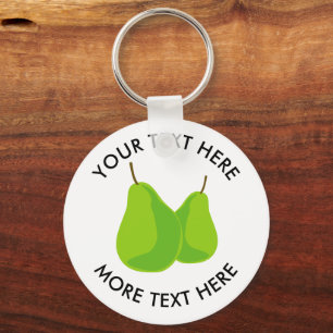 Groene peer fruit gepersonaliseerde sleutelhanger