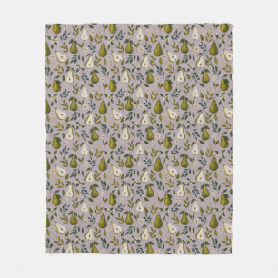 Groene Peervuurwerkpatroon op Stof Lilac Fleece Deken