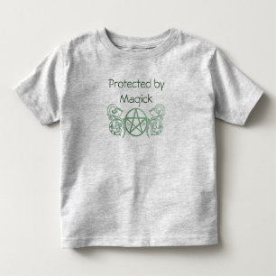 Groene pentakel met bloei kinder shirts