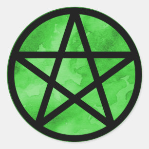 Groene Pentakel Sticker
