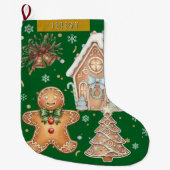Groene peperkoek Man, Tree, Christmas Grote Kerstsok (Voorkant)