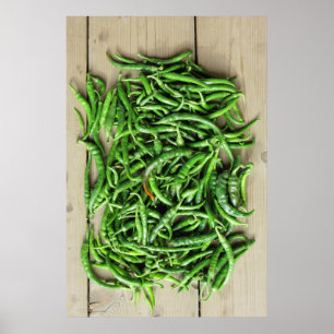 Groene pepers poster