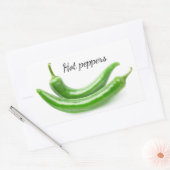 Groene pepers rechthoekige sticker (Envelop)