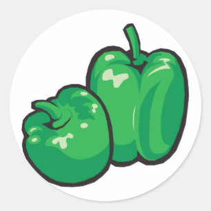groene pepers ronde sticker
