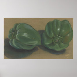 Groene Peppers Poster