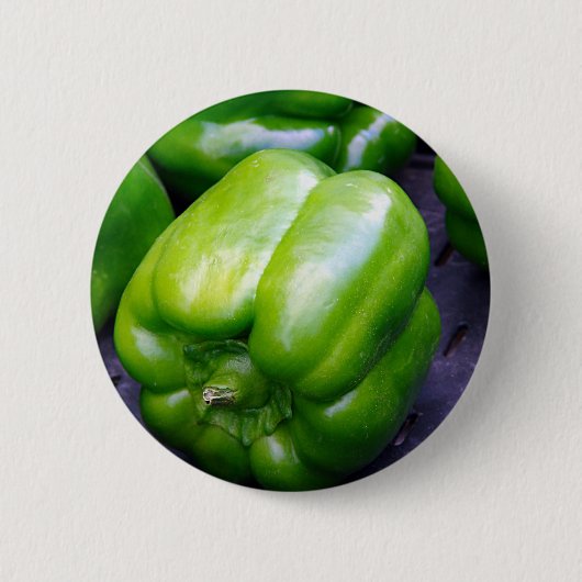 Groene Peppers Ronde Button 5,7 Cm (Voorkant)