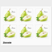 Groene peren vierkante sticker (Vel)