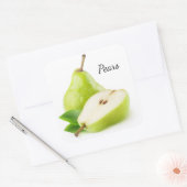 Groene peren vierkante sticker (Envelop)