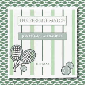 Groene Perfect Match Tennis Koppels Bruidsfeest Servet