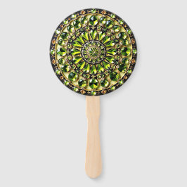 Groene Peridot Jewel Look Hand Fans Handwaaier