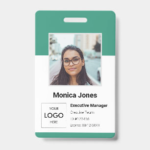 Groene personeelsfoto-ID Badge