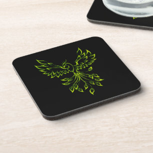 Groene Phoenix Rijst op Zwart Bier Onderzetter