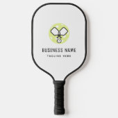 Groene Pickleball-Logo bedrijfsnaam en aangepaste Pickleball Paddle (Voorkant)