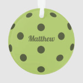 Groene Pickleball Player Monogram naam Ornament (achterkant)