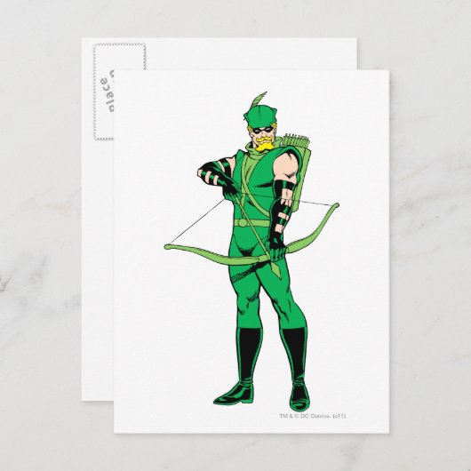Groene Pijl die met Bow loopt Briefkaart (Voorkant / Achterkant)