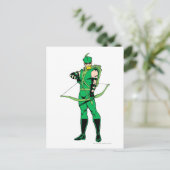 Groene Pijl die met Bow loopt Briefkaart (Staand voorkant)