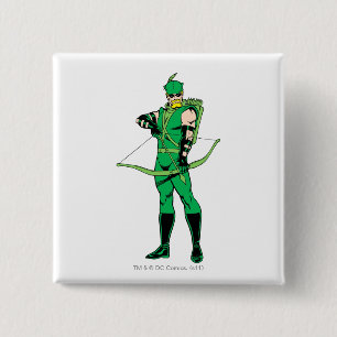 Groene Pijl die met Bow staat Vierkante Button 5,1 Cm