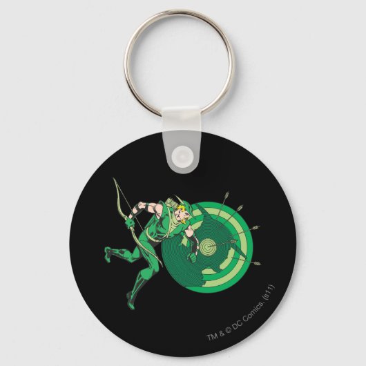 Groene Pijl met Doel 2 Sleutelhanger (Voorkant)