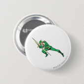 Groene pijlforellen ronde button 5,7 cm (Voorkant /achterkant)