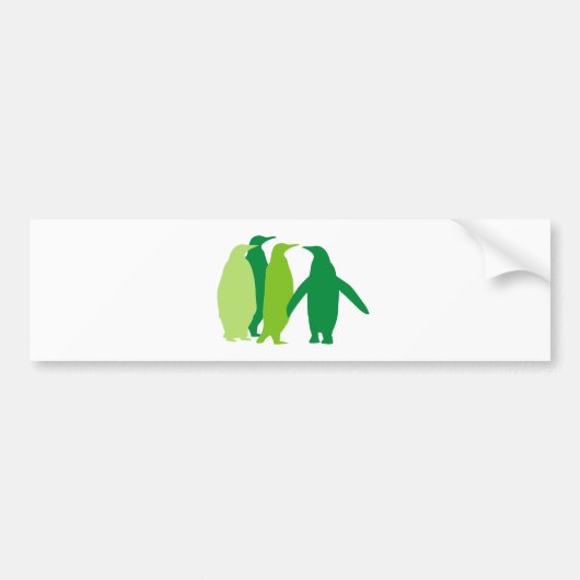 Groene pinguïns bumpersticker (Voorkant)