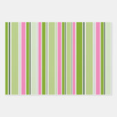 GROENE PINK WHITE DAISY FLOWERS & STRIPES INPAKPAPIER VEL (Voorkant 3)