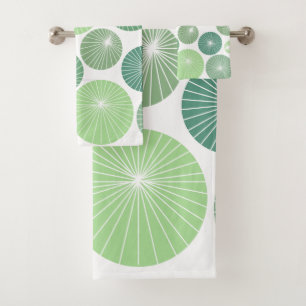 Groene Pinwheels 1950 Bad Handdoek