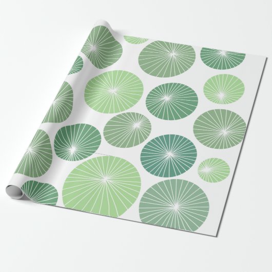 Groene Pinwheels 1950 Cadeaupapier (Uitgerold)