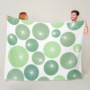 Groene pinwielen uit de jaren 50 fleece deken