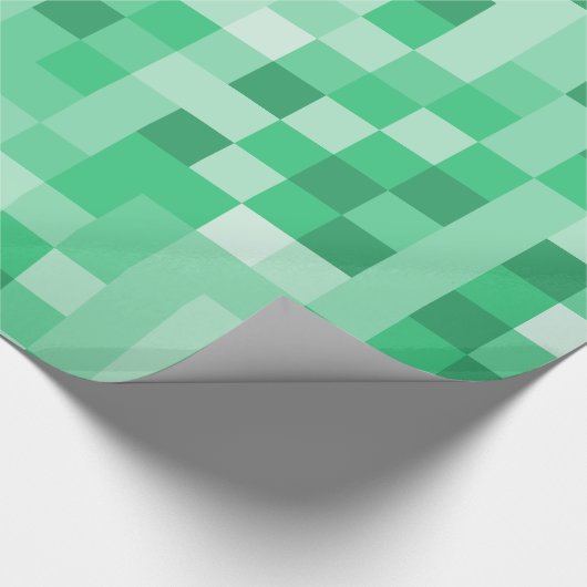 Groene pixels cadeaupapier (Hoek)