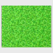 Groene Pixels Inpakpapier, Kinderverjaardagscadeau Cadeaupapier (Vlak)