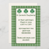 Groene plaid en groene Shamrocks St. Patrick's Day Kaart (Voorkant / Achterkant)