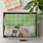 Groene Plaid en Kerst Pommerse Hond Tissuepapier (Geschenk)