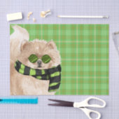 Groene Plaid en Kerst Pommerse Hond Tissuepapier (Craft)