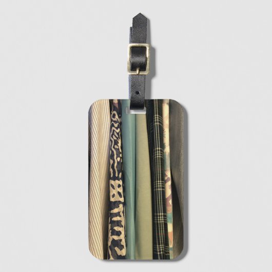 Groene plaid n prints bagagelabel (Voorkant (verticaal))