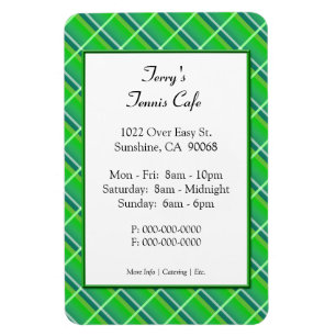 Groene Plaid Restaurant Reclame Template Magneet