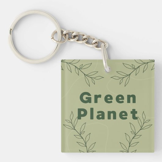 Groene planeet sleutelhanger (voorkant)