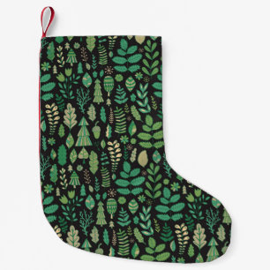 Groene planten naadloos patroon kleine kerstsok